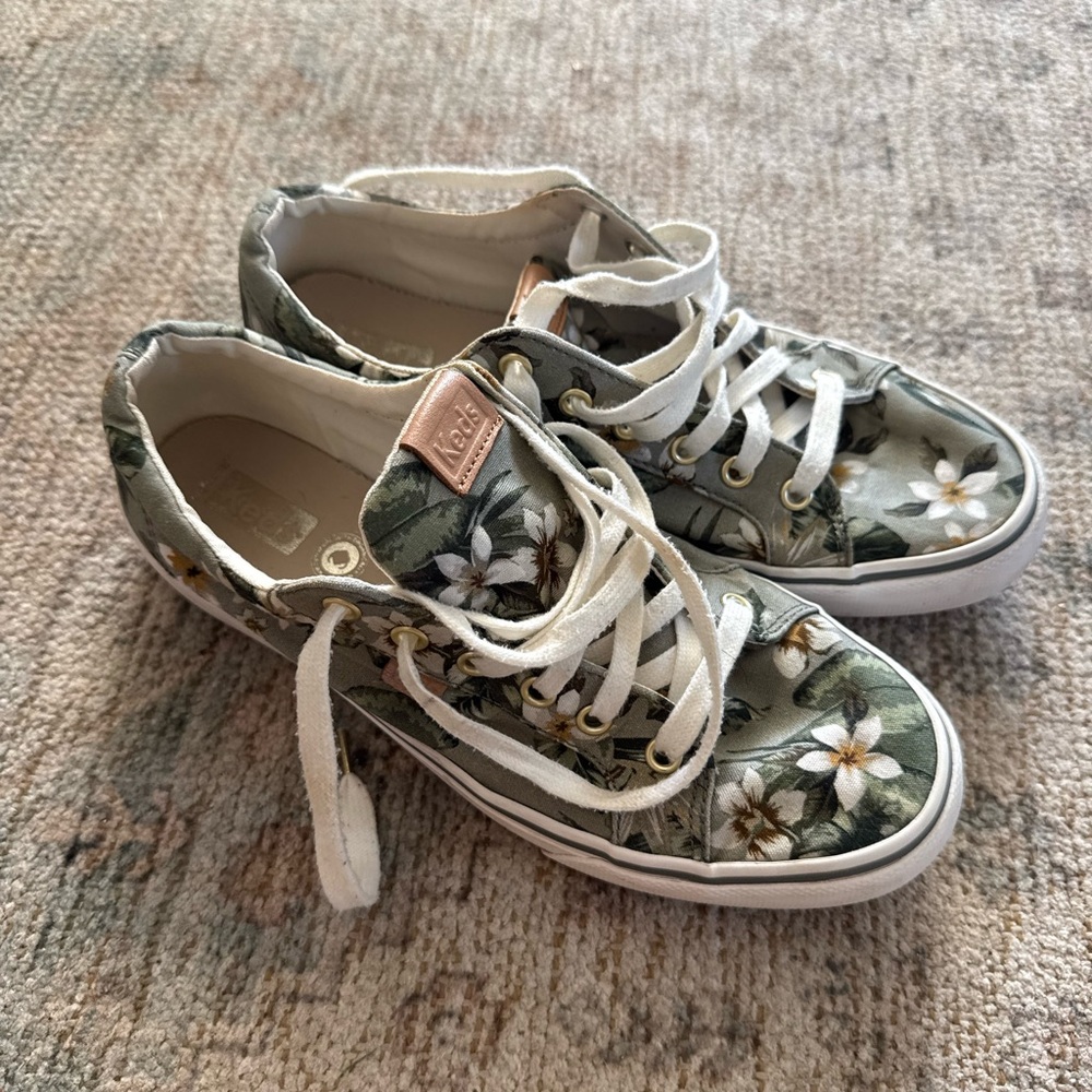 Keds Green Floral Canvas Shoes